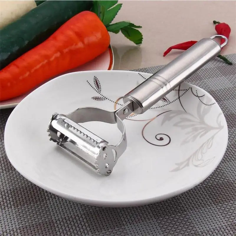 2PCS Amazing Stainless Steel Multi-function Vegetable Peeler And Cutter Top Quality Peeler Potato Carrot Kitchen Tool - ALLURELATION - 501, Best Selling peeler, Easy to use peeler, Fruit and Vegetable Peeler, High Quality Kitchen Gadget, Hot Selling Peeler, Kitchen Accessories, Kitchen Gadget, Kitchen Tool, Multi-function cutter, Peeler, Potato Carrot cutter, Sharp Fruit peeler, Stainless Steel peeler, User friendly, Vegetable Peeler - Stevvex.com