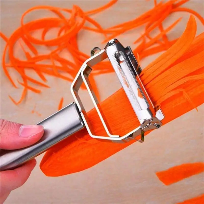 2PCS Amazing Stainless Steel Multi-function Vegetable Peeler And Cutter Top Quality Peeler Potato Carrot Kitchen Tool - ALLURELATION - 501, Best Selling peeler, Easy to use peeler, Fruit and Vegetable Peeler, High Quality Kitchen Gadget, Hot Selling Peeler, Kitchen Accessories, Kitchen Gadget, Kitchen Tool, Multi-function cutter, Peeler, Potato Carrot cutter, Sharp Fruit peeler, Stainless Steel peeler, User friendly, Vegetable Peeler - Stevvex.com