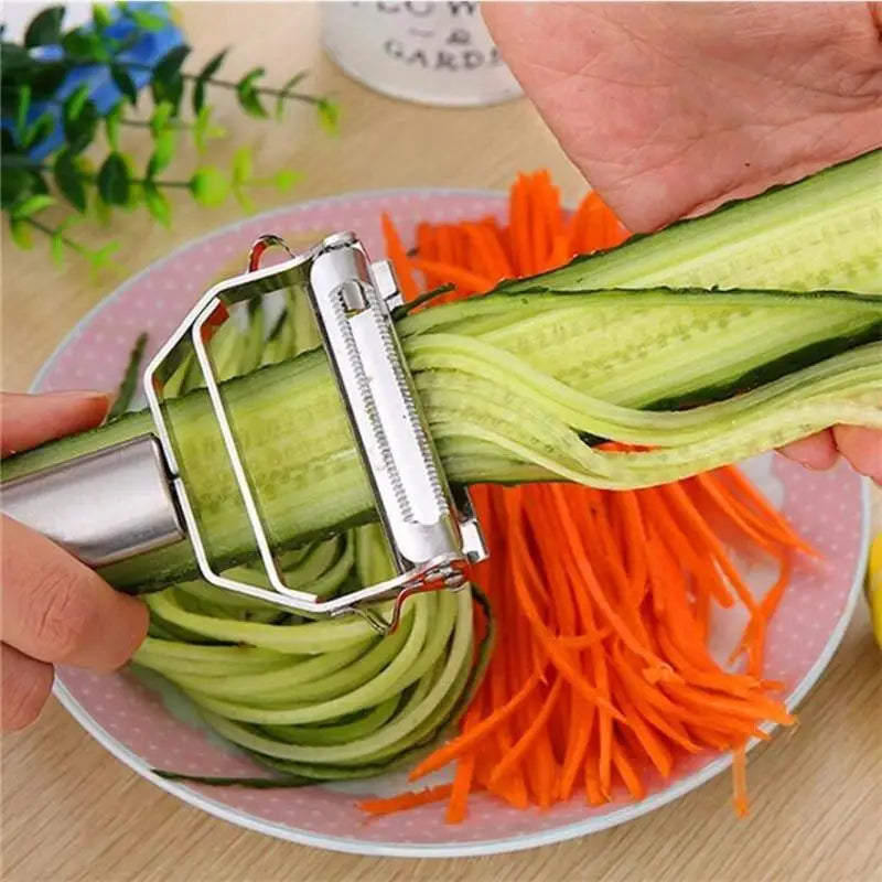 2PCS Amazing Stainless Steel Multi-function Vegetable Peeler And Cutter Top Quality Peeler Potato Carrot Kitchen Tool - ALLURELATION - 501, Best Selling peeler, Easy to use peeler, Fruit and Vegetable Peeler, High Quality Kitchen Gadget, Hot Selling Peeler, Kitchen Accessories, Kitchen Gadget, Kitchen Tool, Multi-function cutter, Peeler, Potato Carrot cutter, Sharp Fruit peeler, Stainless Steel peeler, User friendly, Vegetable Peeler - Stevvex.com