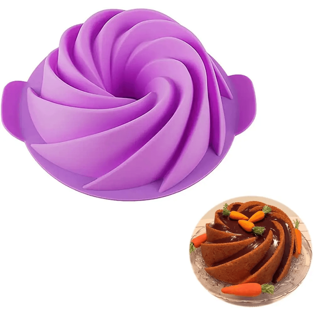 2PCS New Luxury Large Spiral shape silicone Bundt Cake Pan 10- inch, Bread Bakeware Mold baking Tools Cyclone Shape Cake Mould Baking Tool - ALLURELATION - 501, Backing shapers, Best Quality cooking tool, Best selling kitchen tools, Bread Bakeware, Cake Mould Baking Tool, Cooking Tools, Cooking utensils, Cyclone Shape, Easy To Clean, Easy to use, Kitchen Accessories, Kitchen gadgets, Large Spiral shape, Luxury shapers, Mold baking Tools, reuseable shapers, shaper, silicone Bundt Cake Pan - Stevvex.com