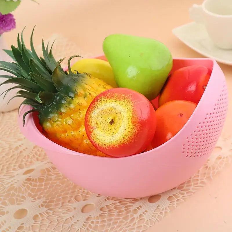 2PCS Nordic Food Grade Plastic Rice Beans Peas Washing Filter Strainer Basket Sieve Drainer Cleaning Gadget Food Grade