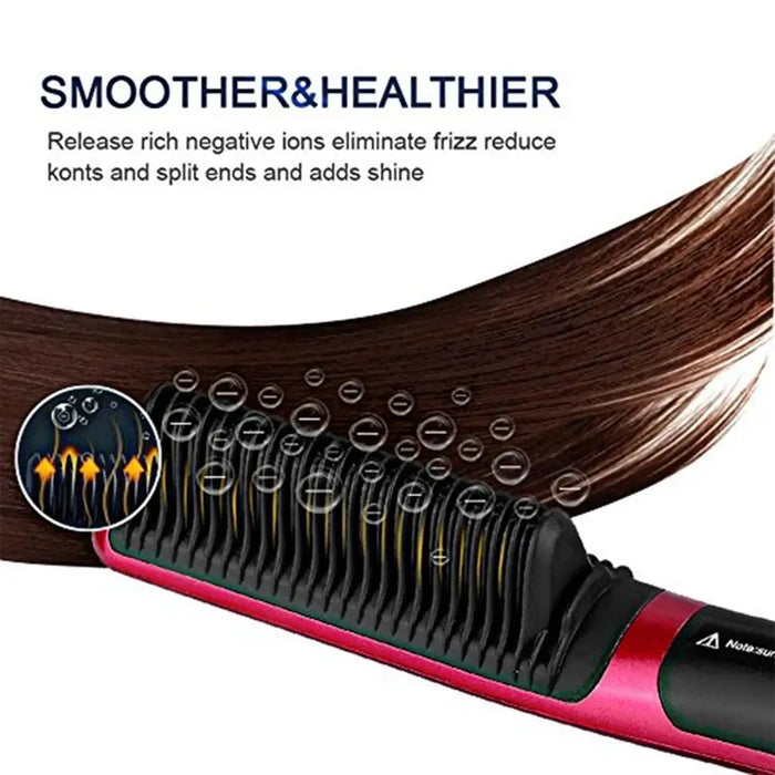 3 IN 1 Multifunctional Hair Straightener Comb Hair Black Red Straightening Brush Portable Comb Fast Heating Men Beard Straightener For Traveling Perfect Gift For Adults - STEVVEX Beauty - 3 in 1 hair Straightener, 756, Beard Straightener, Hair Straightener, Men Beard Straightener, Multifunctional Men Beard Straightener, Multifunctional Straightener, Straightener, Straightener for hair, Straightening Brush, Straightening Comb, Women Hair Straightener - Stevvex.com