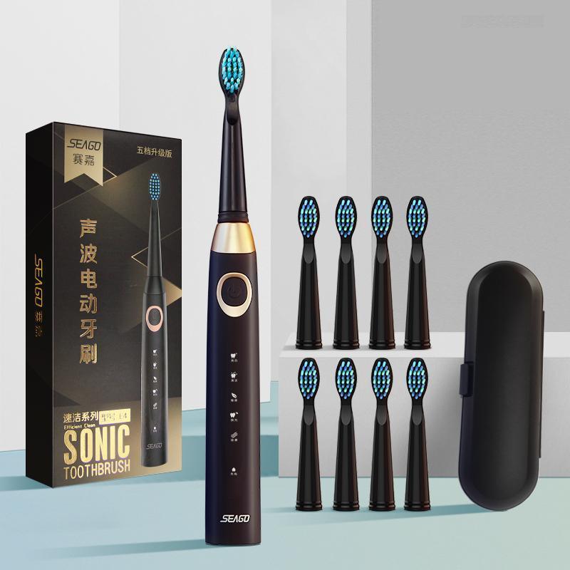 Sonic Electric Toothbrush For Adults And Kids Brush Heads Travel Case Included and Folding Cup 5 Modes USB Rechargeable Bulid in 2 Mins Timer 40000 VPM M10 Smart Ultrasonic Teethbrush Travel Case Oral Care Brush 8 Teeth Heads