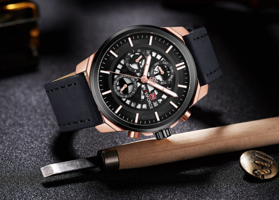 Sports Men's Leather Waterproof Date Display Casual Analog Luxury Watches Unique Design Perfect Gift