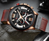 Men's Sports Waterproof Watch With Leather Belts, Chronometers And Large Numbers Details Luxury Watches Unique Design Excellent Gift