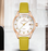 Women's Elegant  Watch With Leather  Belt And Metal Case Waterproof Wristwatch Excellent Design Perfect Gift