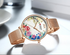 Womens Watches With Decoupage Flower Patterns And Details Of Large Roman Numbers