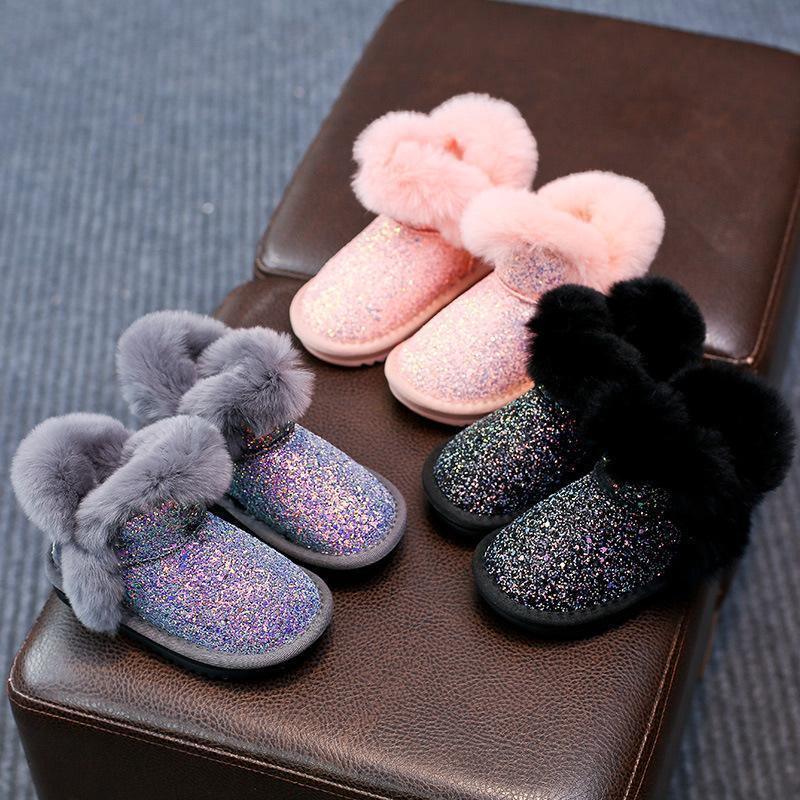 Toddler Durable Winter Snow Boots Girls Cold Weather Baby Comfortable Soft Fur Shoes