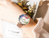 Womens Watches With Decoupage Flower Patterns And Details Of Large Roman Numbers