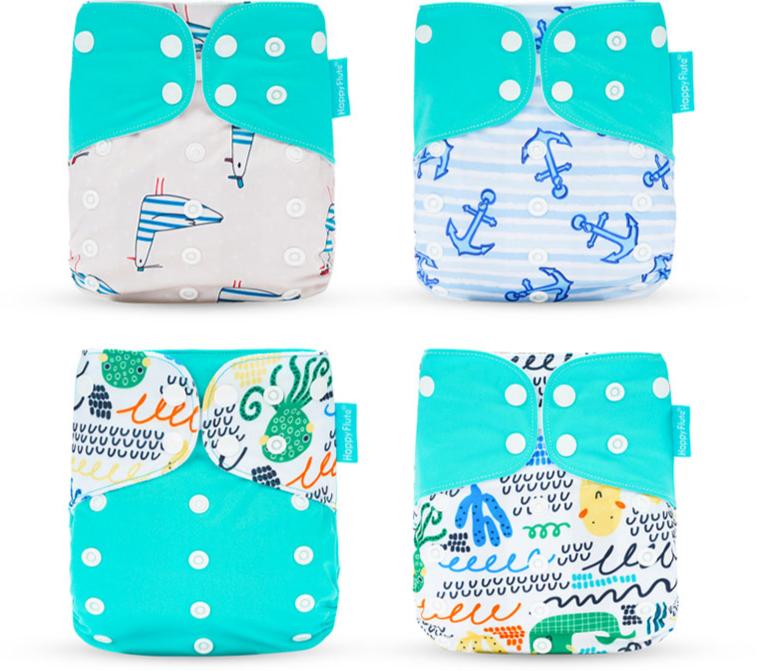 4pcs/set Washable Eco-Friendly Cloth Diaper Cover Adjustable Nappy Cloth Diapers Cloth Nappy For Baby Boys and Grils Baby