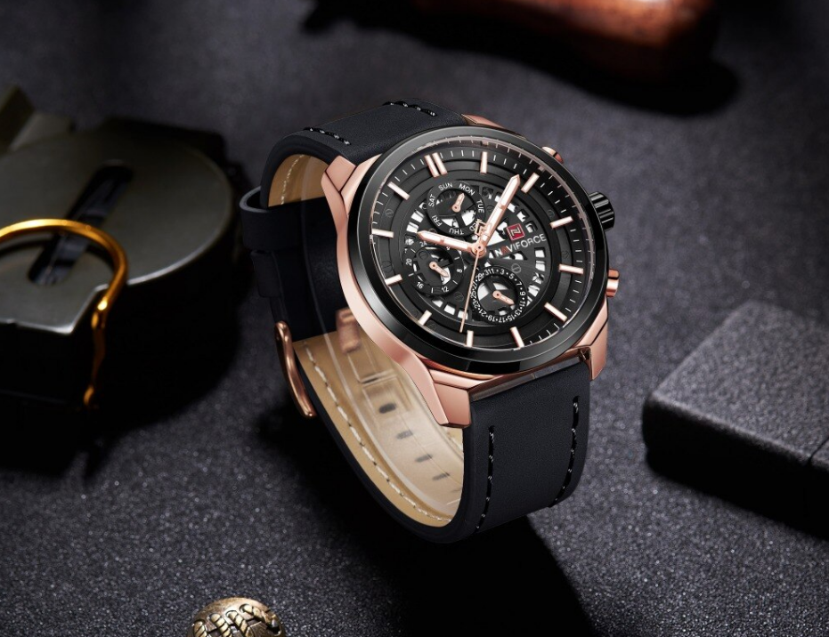 Sports Men's Leather Waterproof Date Display Casual Analog Luxury Watches Unique Design Perfect Gift