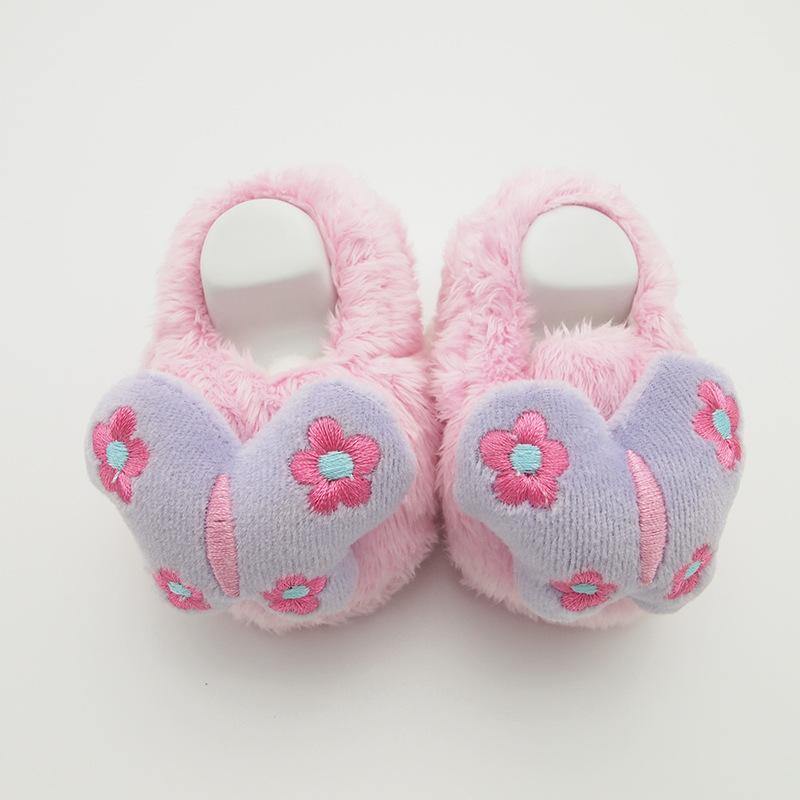 Butterfly Cute Modern Warm Baby Shoes Winter Fashion Leisure Wool Shoes Unique Design Perfect Birthday Gift For Girls