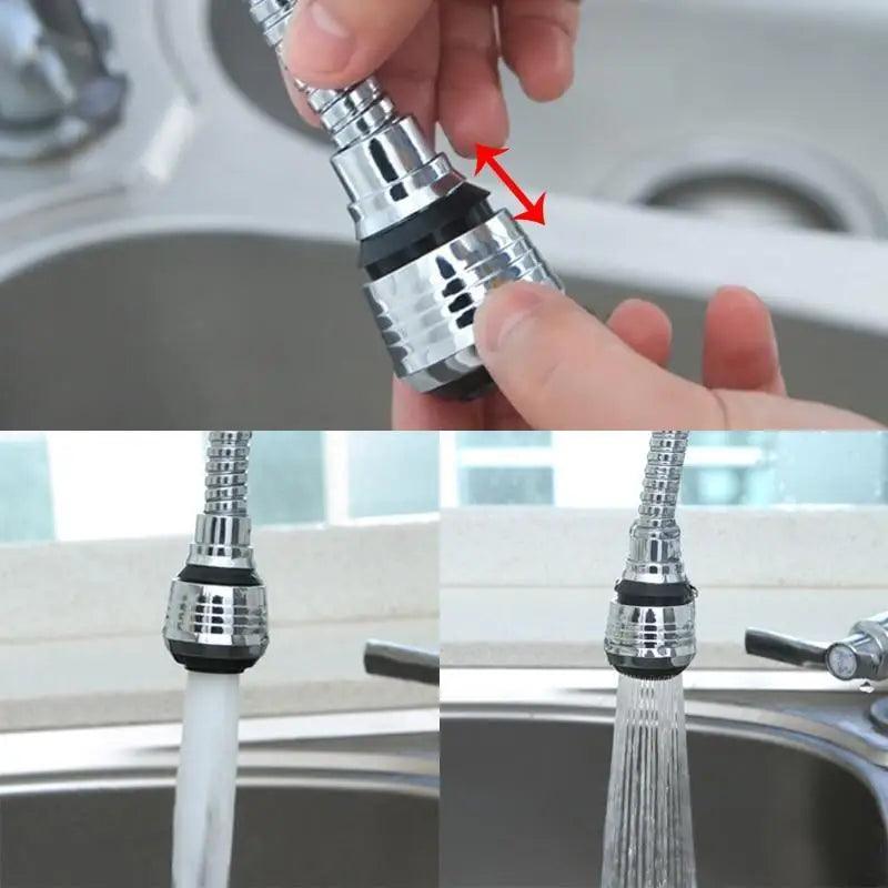 360 Degree Kitchen Sink Tap Faucet Extender Universal Stainless Steel Faucet Extender with Flexible Swivel Tap Aerator