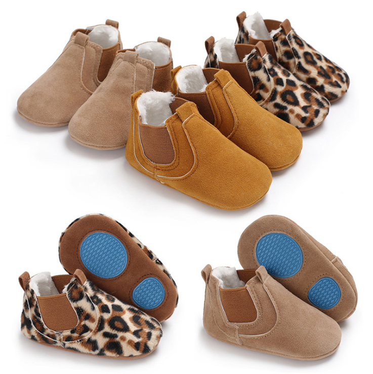 Small Leather Soft Comfy Baby Shoes Newborn Cotton Toddler Durable Lightweight Boots