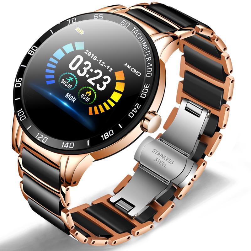 Luxury Ceramic Elegant Unisex Smart Watch With Heart Rate Monitor and Blood Pressure Fitness tracker Ceramic strap Sport Watch With Waterproof Protection