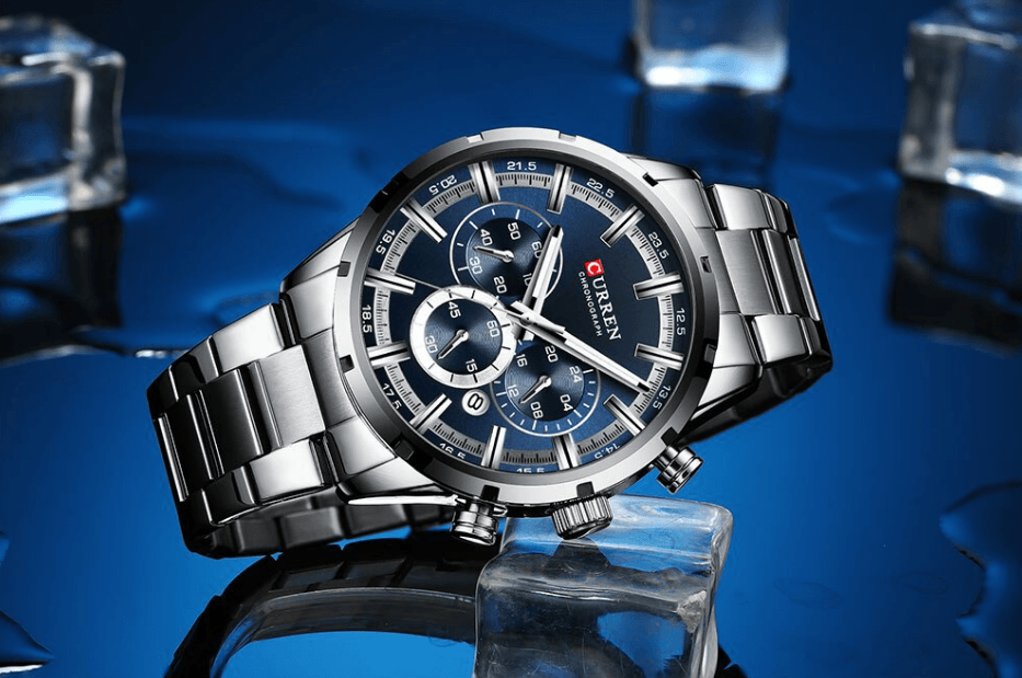 Men's Sports  Waterproof Stainless Steel Watch With Chronometers And Special Date Display Unique Design Perfect Gift