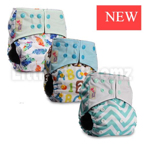 Modern Luxury Printed Washable Real Cloth Pocket Nappy,3 nappies/diapers Set For Girls and Boys Baby In Elegant Style