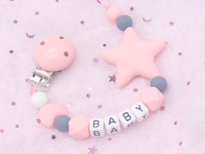 Personalized Name Handmade Pacifier Clips Holder Chain Silicone Pacifier Chains Baby Teether Teething Chain For Baby and Kids