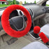 Car Steering Wheel Cover 16 colors Winter Universal Hand Brake Gear Position Gear Three-piece Fur Cover Car Interior Accessories