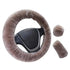 Car Steering Wheel Cover 16 colors Winter Universal Hand Brake Gear Position Gear Three-piece Fur Cover Car Interior Accessories