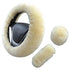 3Pcs Set Winter Fashion Wool Fur Soft Furry Car Steering Wheel Covers 16 Colors Winter Universal Hand Brake Gear Cover