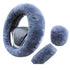 Car Steering Wheel Cover 16 colors Winter Universal Hand Brake Gear Position Gear Three-piece Fur Cover Car Interior Accessories