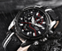 Waterproof Men's Sports  Watch With Leather Transparent Belts, Chronometers Day View Perfect Gift