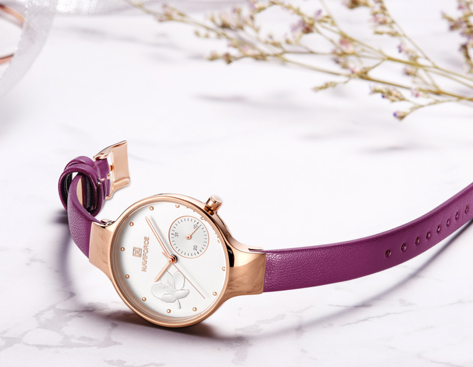 Elegant Women's Analog Quartz Watch With Leather Belt Waterproof Wristwatch Excellent Design Perfect Gift