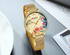 Womens Watches With Decoupage Flower Patterns And Details Of Large Roman Numbers