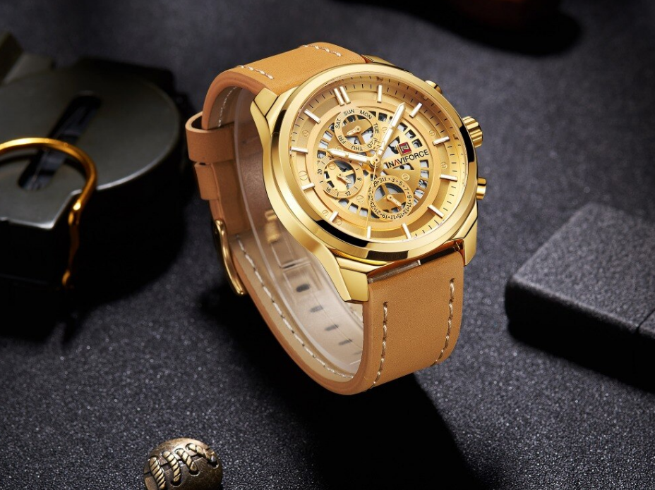 Sports Men's Leather Waterproof Date Display Casual Analog Luxury Watches Unique Design Perfect Gift