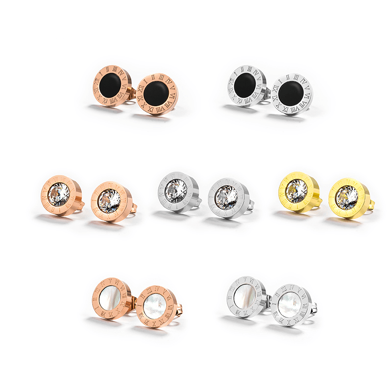 Modern Luxury Small Minimalist Stud  Stainless Steel Luxury Small Earrings Stud Crystal Small Jewlery In Modern Vintage Style With Zircon