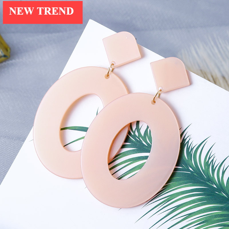 Elegant Geometric Acrylic Fashion Statement Drop Perfect Earrings For Women Vintage Resin Oval Modern Round Dangle Earring 2020 Brincos Wedding Jewelry