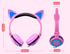 Luxury New Popular Esonstyle Kids Headphones Over Ear with LED Glowing Cat Ears,Safe Wired Kids Headsets 85dB Volume Limited, Food Grade Silicone, 3.5mm Aux Jack, Cat-Inspired Purple Headphones for Girls and Kids