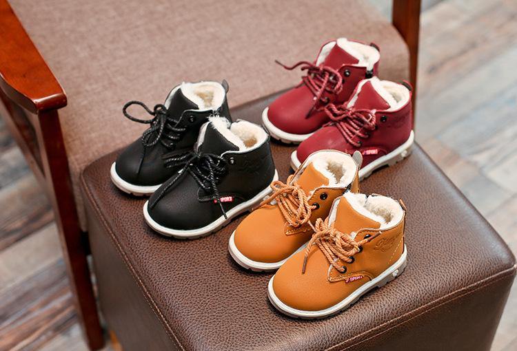 Modern Fashion Children Casual Shoes Autumn Winter Boots Boys Shoes Fashion Leather Soft AntI Slip Girls Boots