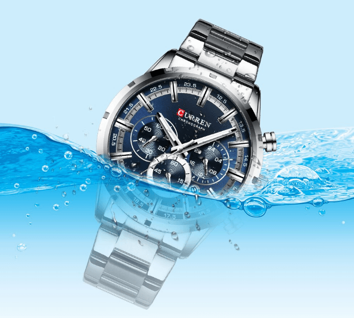 Men's Sports  Waterproof Stainless Steel Watch With Chronometers And Special Date Display Unique Design Perfect Gift