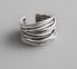 Simple Style Silver Color Multilayer Line Rings For Women Gifts Large Jewelry Chains Rings