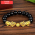 Luxury Black Obsidian Stone Beads Bracelet Gold Color Buddha Good Luck Wealth Bracelets for Women and Men