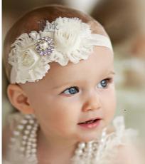 Handamde Baby Headband Bow-knot Handmade Hair Accessories Lace Chiffon Pearl Elastic Bow for Baby Girls