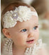 Handamde Baby Headband Bow-knot Handmade Hair Accessories Lace Chiffon Pearl Elastic Bow for Baby Girls