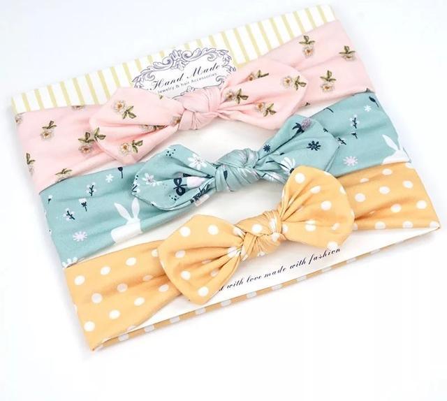 Baby Headband Flower Print Hair Wear for Newborn Baby Girl Headband for Little Girl Headbands Children Bow