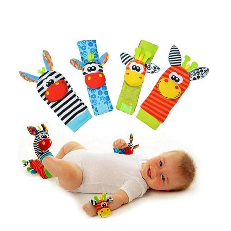 Modern Baby Toy Socks Plush Garden Bug Wrist Rattle Styles Educational Toys Cute Bright Color For Kids