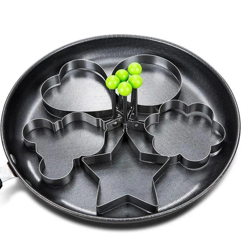 5Pcs Stainless Steel Fried Egg Mold Pancake Mould Omelette Mold Ring Cooking Fried Egg Bento Shaper Kitchen Gadget