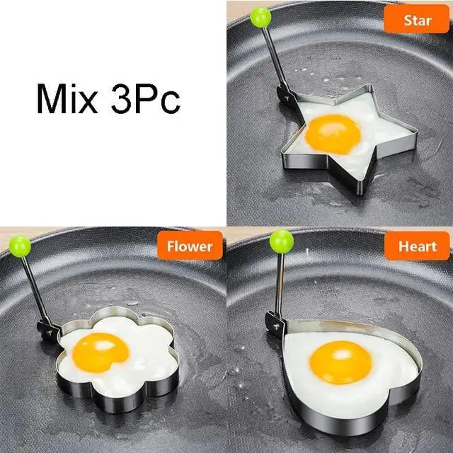 5Pcs Stainless Steel Fried Egg Mold Pancake Mould Omelette Mold Ring Cooking Fried Egg Bento Shaper Kitchen Gadget