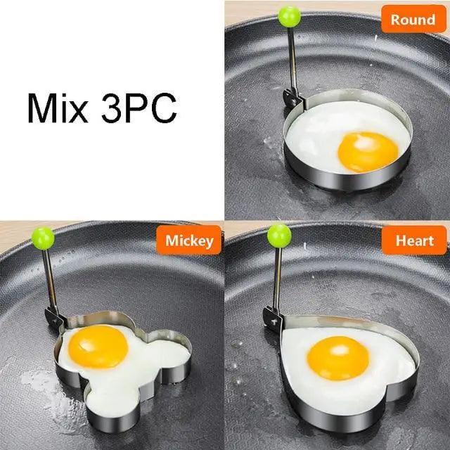 5Pcs Stainless Steel Fried Egg Mold Pancake Mould Omelette Mold Ring Cooking Fried Egg Bento Shaper Kitchen Gadget