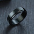 6/8mm Stainless Steel Stress Release Spinner Classic Band Ring for Men Accessory - Casual Sport Jewelry - 7 / 6mm Black