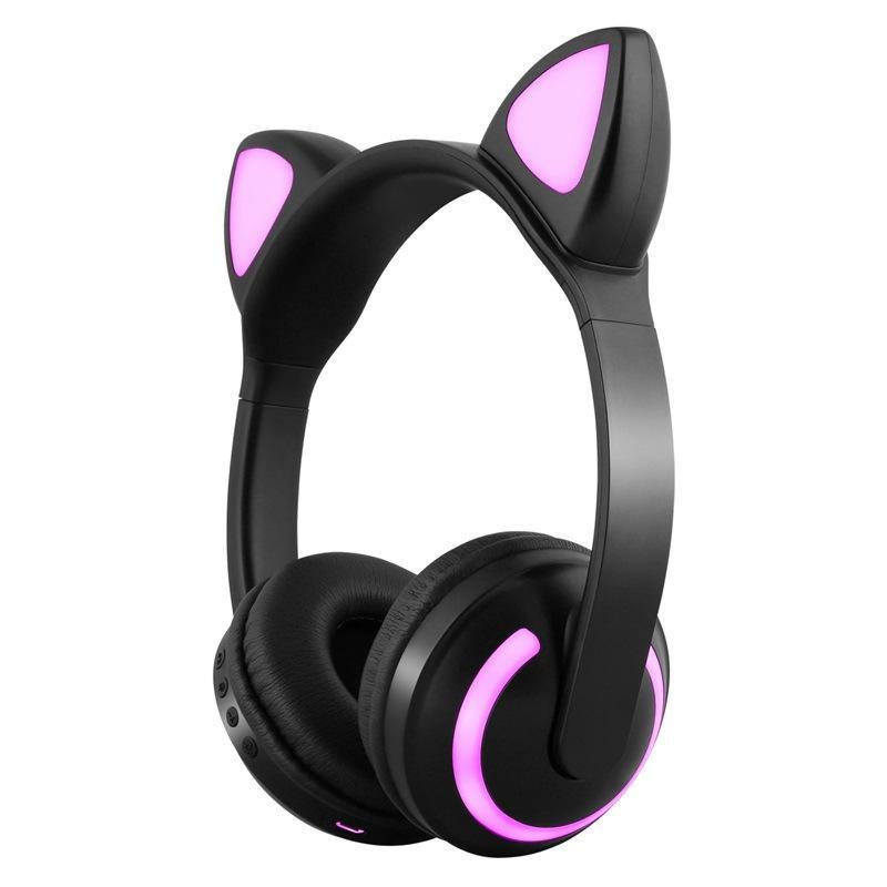 Interesting New Kids Headphones Wireless Bluetooth In Cat Ears Headphones Style With Noise Reduction Live Breathing Lights Glare and LED Lights