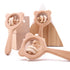 Modern Wooden Rattle Beech Bear Hand Teething Wooden Ring Baby Rattles Play Educational Toys For Kids