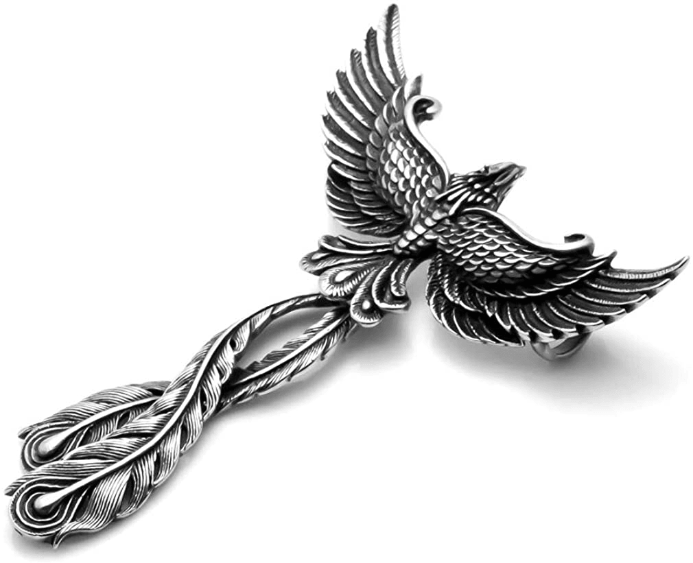 Steel Soldier 3D Design Phoenix Men Necklace With Pendant Stainless Steel Charm Choker Bird Jewelry Design