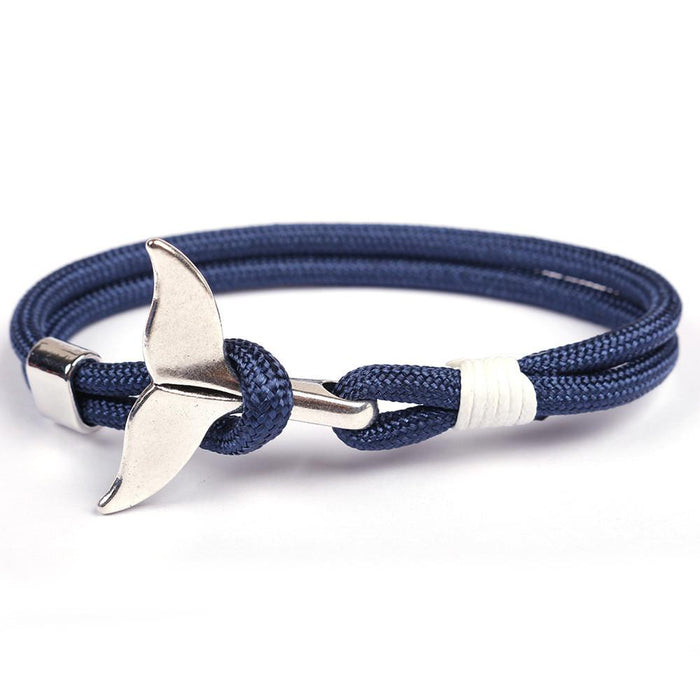 Trendy Anchor Bracelet Whale Tail Shape Men Survival Rope Bracelet Men Male Women Jewelry Simple Hook Bracelts