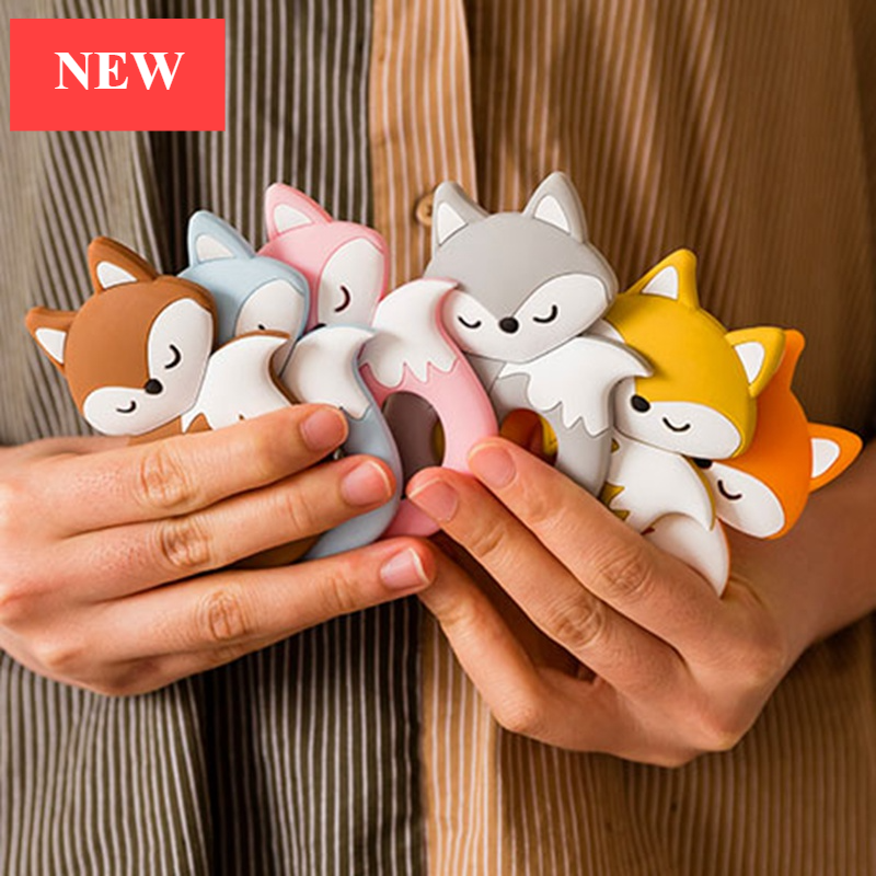 New Sets Baby Silicone Teether Rodent Silicone Animal Fox Teeth Chew Children Goods